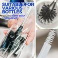 thumbnail image 4 of 5 Pack Bottle Brush Cleaner Set, 14" Long Handle Stainless Steel Bottle Cleaner Brush, 3 Straw Brushes, Bottle Cleaning Brush for Water Bottle, Cups, Baby Bottle, Straws Cleaner Black, 4 of 5