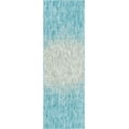 thumbnail image 3 of Unique Loom Outdoor Modern Collection Area Rug - Ombre (2' x 6' 1" Runner Aqua/Ivory), 3 of 7