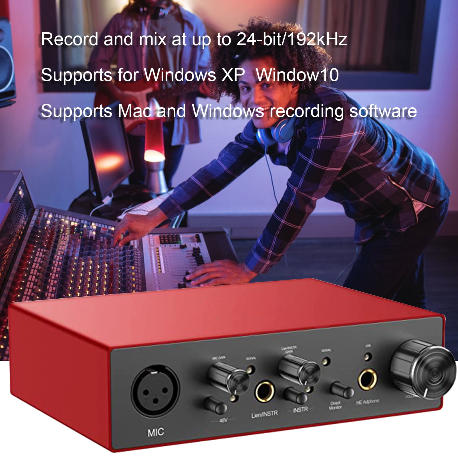 Lomubue Sound Card USB Audio Interface Professional