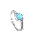 thumbnail image 4 of CHOOSE YOUR COLOR Blue Simulated Opal Solitaire Ring .925 Sterling Silver Band White CZ Female Size 12, 4 of 4