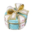 thumbnail image 2 of Caja de joyería con lazo, caja de almacenamiento de joyería para pendientes, adorno, baratija con bisagras, organizador de joyas para decoración del Azul, 2 of 8