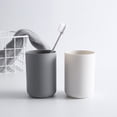 thumbnail image 1 of Juego de 2 vasos de plástico simples para enjuague bucal, cepillo de dientes, dormitorio, baño, gris, blanco XianweiShao 9024735003908, 1 of 5