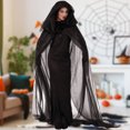 thumbnail image 3 of Disfraz Premium Vestido de bruja negra de estilo vintage, traje diario de mujer con retazos de malla Ygjytge Negro T M para Mujer, 3 of 6