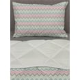 thumbnail image 3 of Geometric Comforter & Sham Bedding Set, Vintage Funky Textured Abstract Quirky Forms in Gradient Tone Modern Illustration, 3 pcs Duvet Set Microfiber Filling Quilt, 5 Sizes, Multicolor, by Ambesonne, 3 of 4