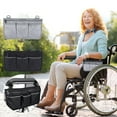 thumbnail image 6 of Wheelchair Side Storage Bag With Reflective Strips, Multi-Pocket Armrest Organizer For Phones Keys And Bottles, 12.8x7.1 Inches, Fits Walkers And Scooters, Enhances Mobility Safety (Gray), 6 of 6