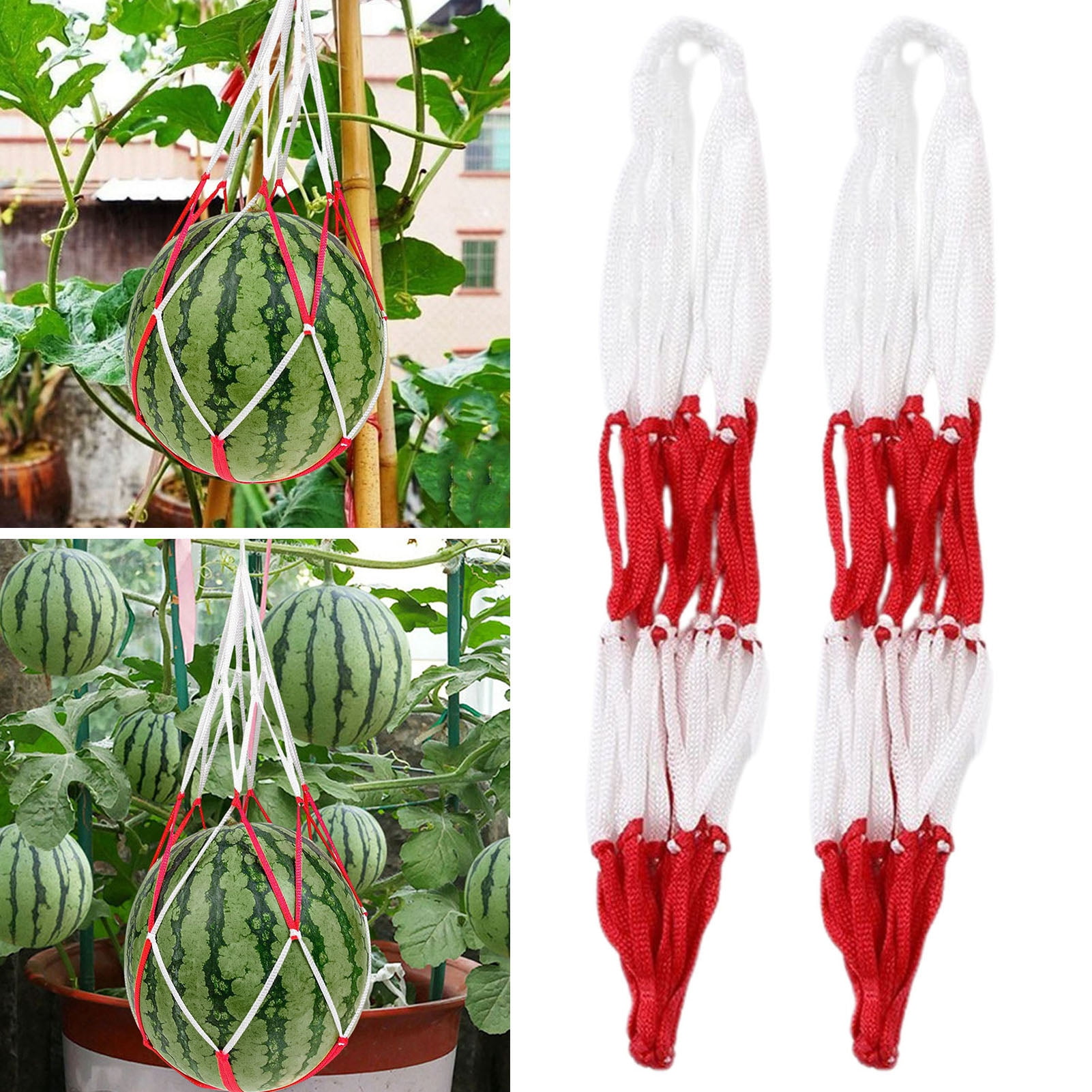 ievspot 30 Pcs Watermelon Mesh Bags Hammock Melon Hanging Net Bag Fruit Harvest Trellis Hammock for Watermelon Pumpkin Cantaloupe