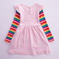 thumbnail image 2 of Enfants d'Hiver Robe Arc-en-Ciel Robe de Fille à Manches Longues, Rose 110cm, 2 of 5