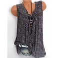 thumbnail image 2 of Camiseta sin mangas con cuello en V sin mangas, chaleco suelto para mujer, camiseta de verano, negro, L Yuarrent AP001998-09, 2 of 5
