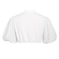 thumbnail image 5 of Women's Oktoberfest Solid White Short Sleeve Fly Sleeve Base Dress Shirt, 5 of 9