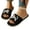 Black, variant on Women's House Flats Slippers Cute Cat Embroidered Soft Open Toe Indoor Spa Shoes Silent Anti-Slip Hardwood Floor Slides Black 9-10