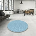 thumbnail image 4 of Ahgly Company Machine Washable Indoor Round Transitional Iceberg Blue Area Rugs, 4' Round, 4 of 7