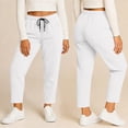 thumbnail image 5 of Plus Size Womens Cotton Pants Joggers Leisure Sports Workout Solid Color Elastic Waist Sports Casual Pants with Side Pockets Size L-5XL, 5 of 9