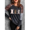thumbnail image 4 of ABPHQTO Top de manga larga con diseño de conejito a rayas de leopardo negro para mujer, 4 of 5