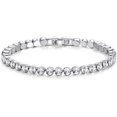 thumbnail image 1 of Simple Charming Openwork White Zircon Bracelet Elegant Rhinestone Bangle Party Jewellery Birthday Gift, 1 of 5