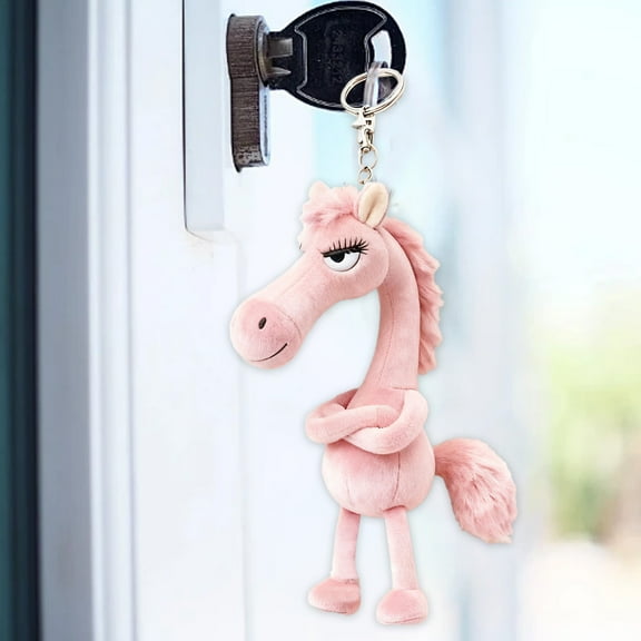 2026 Year of The Horse Mascot Pendant - Soft Doll Pendant for Handbags, Festive 2026 Horse-Themed Pendant, Cute Mascot Gift for Holiday, Perfect for Bag Decoration, 5.51in/14cm, Pink