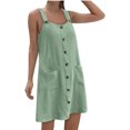 thumbnail image 1 of FcBaudy Camis Robe Sans Manches Col Rond, Robes pour Femmes, Robes d'Été pour Femmes Nouvelle Couleur Unie Robe Décontractée Ample et Confortable avec Bretelles Suspendues Robe Col Rond pour Femmes, 1 of 6