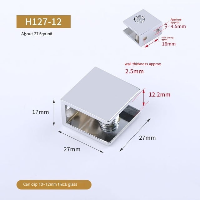 4PCS Glass Shelf Bracket,Adjustable Clamp Brackets for Shelves,Wall Mount Clamps Glass Shelves,Bathroom Clip Holder Support