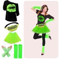 thumbnail image 5 of 80s Costume Accessories for Women, T-Shirt Tutu Fanny Pack Headband Earring Necklace Fishnet Gloves Legwarmers Party Accessories For Women, 5 of 9