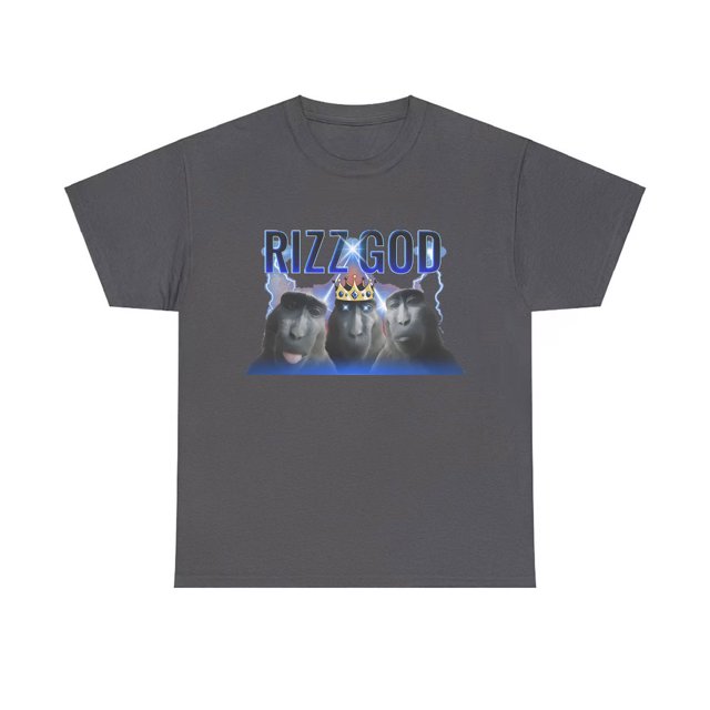 Camisetas divertidas de Monkey Rizz God para hombre, broma, humor, camiseta de manga corta para hombre y mujer, algodón, camisetas informales de gran tamaño, ropa de calle