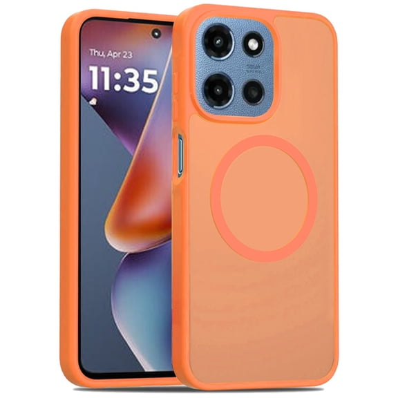 Phone Case for Motorola Moto G 5G 2026 / 2025 Magnetic Matte Hybrid Shockproof Smooth Grip Durable Camera Protection Anti-Slip Soft Touch TPU Armor Cover Orange