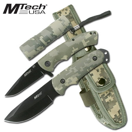 Mtech Hunting Knife, Folder, & Flashlight Combo