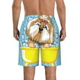 thumbnail image 3 of Bixox Men's Dog Takes a Bath in the Bathtub printing Casual Classic Fit Short Summer Beach Shorts, 3 of 6