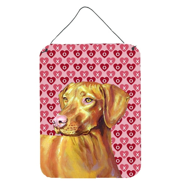 Carolines Treasures LH9145DS1216 Vizsla Hearts Love and Valentines Day Portrait Wall or Door Hanging Prints 12WX16H