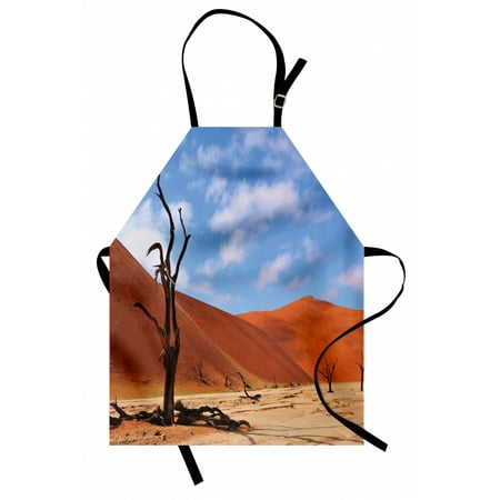 

Nature Apron A Lonely Tree Skeleton at Deadvlei Namibia African Sandy Desert Landscape Picture Unisex Kitchen Bib Apron with Adjustable Neck for Cooking Baking Gardening Brown Blue by Ambesonne