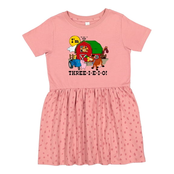Inktastic Three-i-e-i-o Girls Toddler Dress