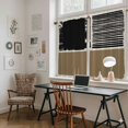 thumbnail image 5 of Brown Black Kitchen Curtain for Berdoom Living Room Cafe 54 Inch Length, Farmhouse Striped Modern Abstract Art Tiers Curtains Light Filtering Drapes Rod Pocket Window Treatment 2 Panels 52"Wx54"L, 5 of 8