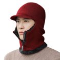 thumbnail image 1 of Gorro de punto de invierno, conjunto de bufanda, gorro, bufanda con cremallera, orejeras, gorro de esquí con forro polar, gorro térmico a prueba de viento, calentador de cuello para mujeres, hombres,, 1 of 7