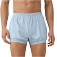 thumbnail image 3 of DDAPJ pyju Birthday Gifts! Men's Athletic Running Shorts Gym Workout Shorts Elastic Waist Comfortable Ranger Shorts Light Blue L, 3 of 9