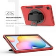 thumbnail image 6 of Dteck Galaxy Tab S6 Lite 2020 Case, Heavy Duty 360 Rotating Kickstand Shockproof Cover with Hand Strap / Pencil Holder / Pencil Cap For Samsung Galaxy Tab S6 Lite 10.4" SM-P610 /SM-P615,Red, 6 of 10