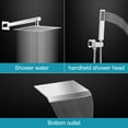 thumbnail image 4 of BWE 12 Inch Chrome Shower System Faucet Waterfall Tub Complete with Spout Set Square Luxury Rain Mixer Pressure Balancing 3-Function Wall Mount Rainfall Rough-in Valve Body and Trim, 4 of 10