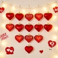 thumbnail image 3 of 12Pcs Valentines Day Red Decor Heart Ornaments Pink Heart Shaped Baubles Ornaments for Valentine's Day Hanging Decorations or Wedding Anniversary Party Supplies Home Tree, 3 of 7