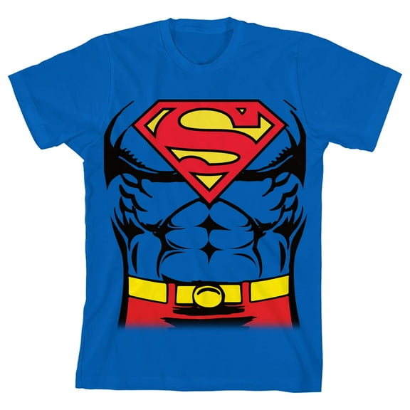 Superman Cosplay Costume Youth Royal Blue Graphic Tee-Medium