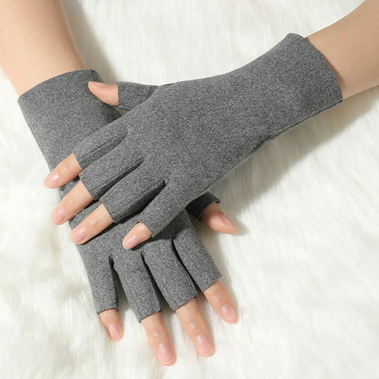 Women Fingerless Gloves Thin - Stretchy Soft Half Finger Gloves Typing  Gloves