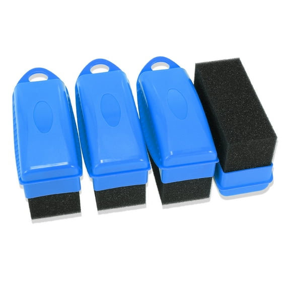 Unique Bargains 4pcs Car Tire Tyre Wheel Detailing Shine Contour Applicator Pad Sponge Foam Brush Blue
