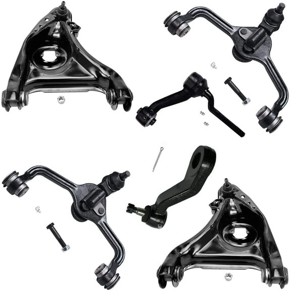 Detroitaxle - Front Upper Lower Control Arms   Pitman Idler Arms Replacement for Ford Crown Victoria Lincoln Town Car Mercury Grand Marquis - 6pc Set