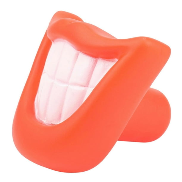 Funny Pet Dog Puppy Chew Sound Squeaky Giggle Big Smile Lips & Teeth Play Toy
