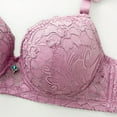 thumbnail image 6 of Women's Push Up Lace Bra Padded Add 2 Cups Support Underwire Lift Up Deep V Bra for Women Watermelon Red 38, 6 of 6