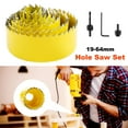 thumbnail image 2 of HSEAMALL 8PCS Hole Saw Kit, 19-64mm Carbon Steel Downlights Drill Bit Tools Cutterfor Wood, Plasterboard, Plastic,Yellow, 2 of 6