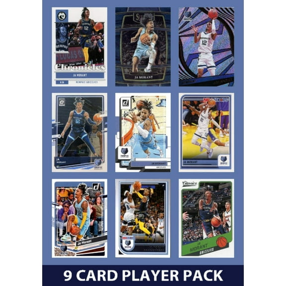 Ja Morant 9 Card Player Pack 2023-24 Hoops Panini Memphis Grizzlies