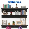 thumbnail image 3 of Wall Shelves W/Hooks, Floating Shelves Coat Rack (36 Inch, Black) by Icona Bay, 3 of 9