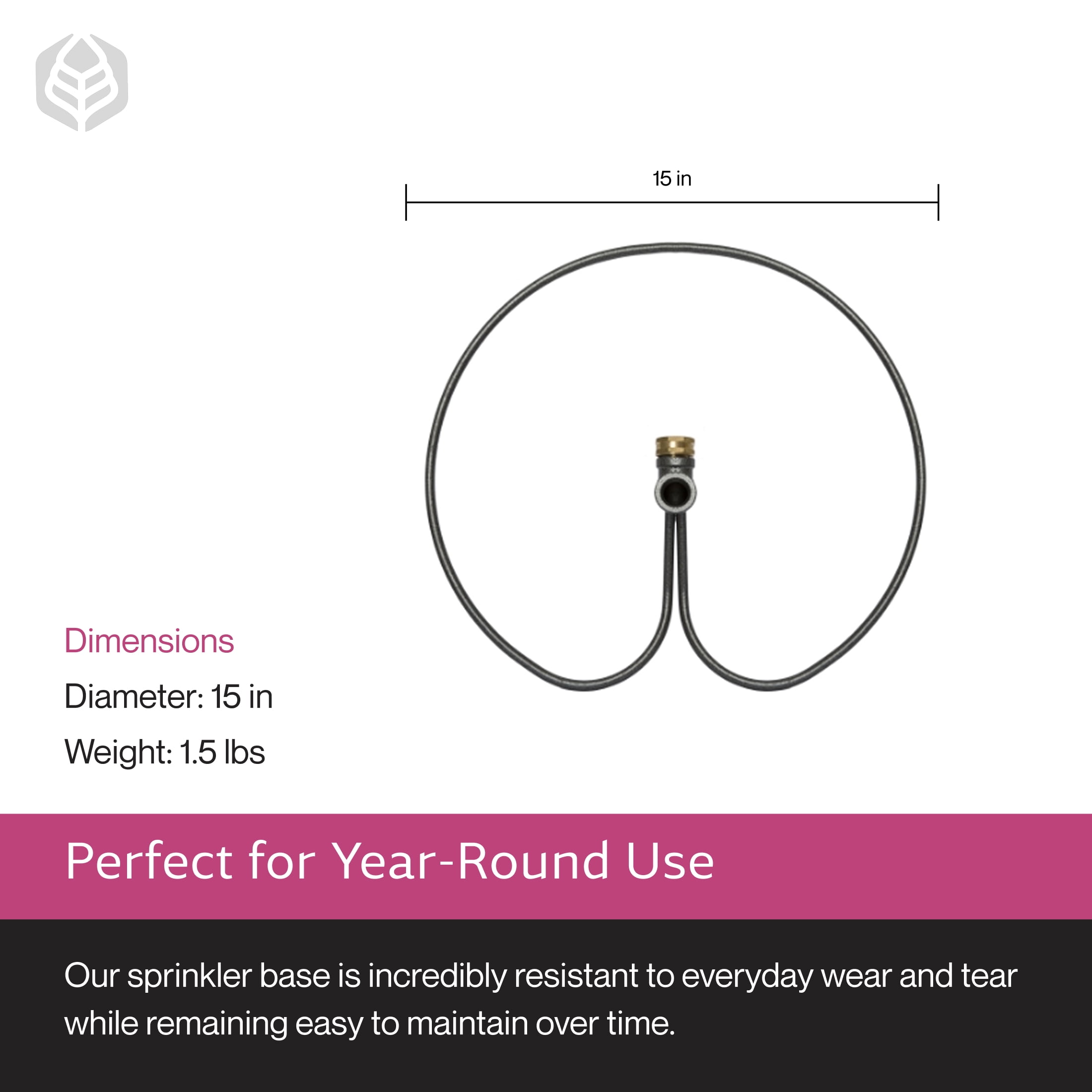 Yard Butler RB-13 1/2-Inch Lawn Sprinkler Stand, Adjustable Metal Ring Base Sprinklers for Yard, Easy Base Stand for Garden Sprinklers for Large Areas