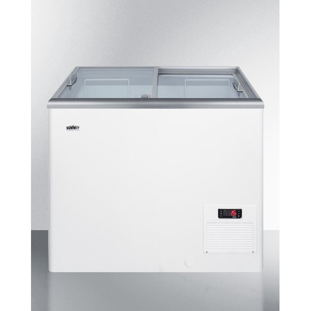 7 2 Cu Ft Chest Freezer Commercial Flat Top Commercial Ice Cream Freezer With Sliding Glass Lid Digital Thermostat And Novelty Baskets Walmart Com Walmart Com