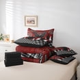 thumbnail image 5 of Feelyou Jungle Moose Elk Boys Bedding Comforter Set 7pcs, Rustic Western Plaid Queen Bedding Sets, Red Farmhouse Theme Reversible Queen Sheet Sets, Lightweight Room Decor, 5 of 7