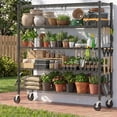 thumbnail image 5 of Legooin 5-Tier Heavy Duty Garage Storage Rack Rolling Shelving Unit with Wheels 18x60x82 inch Industrial Wire Shelves, Black, 5 of 9