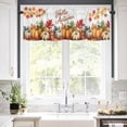 thumbnail image 5 of Fall Thanksgiving Valances for Windows Hello Autumn Orange Pumpkin Maple Leaf Rod Pocket Curtain Valance Window Treatment Short Curtains for Kitchen Living Room, 42"x12", 5 of 5
