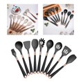 thumbnail image 3 of de utensilios de cocina 9x, utensilios de cocina resistentes al calor, y cepillo de sin BPA para hornear, mezclar y , negro Mango negro Macarena Utensilios de cocina, 3 of 7